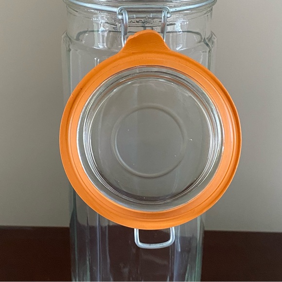 Vintage Glass Pasta Canister With Clamp Lid - Picture 10 of 10